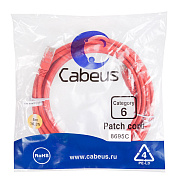 Cabeus PC-UTP-RJ45-Cat.6-5m-RD Патч-корд U/UTP, категория 6, 2xRJ45/8p8c, неэкранированный, красный,