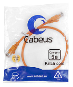 Cabeus PC-UTP-RJ45-Cat.5e-0.5m-OR Патч-корд UTP, категория 5e, 0.5 м, неэкранированный, оранжевый