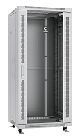 Cabeus SH-05C-27U60/60 Шкаф телекоммуникационный 19" напольный 27U 600x600x1388mm (ШхГхВ) передняя стеклянная и задняя сплошная металлическая двери, ручка с замком, цвет серый (RAL 7035)