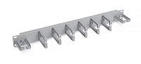 Cabeus JB08-1U-PR-GY Кабельный органайзер горизонтальный 19" 1U, 8 пластиковых колец, металлический, цвет серый (RAL7035)