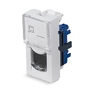Cabeus KJ-RJ45-Cat.6-180T-FP-L-22,5 Keystone Jack RJ-45(8P8C), 180 градусов, категория 6, безинструментный монтаж, вставка Mosaic (арт.076561)