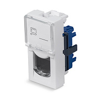 Cabeus KJ-RJ45-Cat.6-180T-FP-L-22,5 Keystone Jack RJ-45(8P8C), 180 градусов, категория 6, безинструментный монтаж, вставка Mosaic (арт.076561)