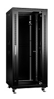 Cabeus SH-05C-27U60/60-BK Шкаф телекоммуникационный 19" напольный 27U 600x600x1388mm (ШхГхВ) передняя стеклянная и задняя сплошная металлическая двери, ручка с замком, цвет черный (RAL 9004)