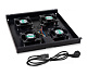 Cabeus TRAY-SC-120-BK Модуль вентиляторный с 4-я вентиляторами для установки в серверные шкафы серии ND-SC, цвет черный (RAL 9004)