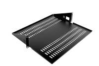 ЦМО МС-40.2-9005 Полка для стойки перфорированная консольная 2U с центральным креплением, глубина 400 мм, цвет черный, МС-40.2-9005