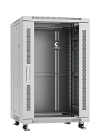 Cabeus SH-05C-18U60/100 Шкаф телекоммуникационный 19" напольный 18U, 600x1000x988mm (ШхГхВ) передняя стеклянная и задняя сплошная металлическая двери, ручка с замком, цвет серый (RAL 7035)