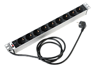 ЦМО R-16-9S-I-440-3 Блок розеток Rem-16 с инд., 9 Schuko, 16A, алюм., 19", шнур 3 м. R-16-9S-I-440-3