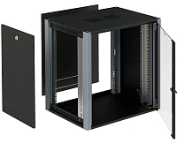 SYSMATRIX WP 6615.910 Шкаф телекоммуникационный настенный 19" 15U 600x600x720mm (ШхГхВ) дверь стекло, цвет черный (RAL 9004/RAL7000)