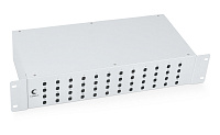 Cabeus FO-19-48ST Кросс бокс оптический 19" на 48 ST(FC) со сплайс пластиной и КДЗС (без пигтейлов и проходных адаптеров)