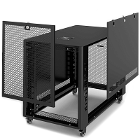 SYSMATRIX MR 6012.933 Шкаф серверный телекоммуникационный 19" напольный 12U 600x1000x655mm (ШхГхВ) передняя дверь перфорированная, задняя дверь перфорированная, ручка с замком, цвет черный (RAL 9004)