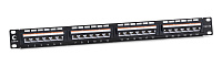 Cabeus PLAN-24-Cat.5e-Dual IDC Патч-панель 19" (1U), 24 порта RJ-45, категория 5e, Dual IDC, угол портов 45 градусов