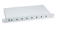 Cabeus FO-19-8ST Кросс бокс оптический 19" на 8 ST(FC) со сплайс пластиной и КДЗС (без пигтейлов и проходных адаптеров)