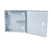 Cabeus FO-WL-8FC/ST-K Кросс Распределительный Настенный Мини до 8 портов FC/ST (дверка с замком+ложемент+сплошная панель внутренняя) серый RAL 7035