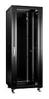 Cabeus SH-05C-37U60/60-BK Шкаф телекоммуникационный 19" напольный 37U 600x600x1833mm (ШхГхВ) передняя стеклянная и задняя сплошная металлическая двери, ручка с замком, цвет черный (RAL 9004)