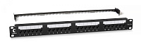 Cabeus PL2-24-Cat.5e-Dual IDC Патч-панель 19" (1U), 24 порта RJ-45, категория 5e, Dual IDC, с задним кабельным организатором, new