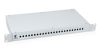 Cabeus FO-19-24ST Кросс бокс оптический 19" на 24 ST(FC) со сплайс пластиной и КДЗС (без пигтейлов и проходных адаптеров)