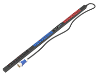 Верт блок розеток Rem-3MC, монит, измер, 3×16A, 30C13 с фикс, 12C39 с фикс, 1820мм, шнур 1,8м IEC309, R-3MC3-3x16-30C13L-12C39L-MI-1820-1.8-3PN-B