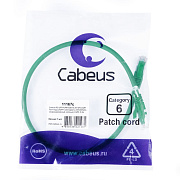 Cabeus PC-UTP-RJ45-Cat.6-0.3m-GN-LSZH Патч-корд U/UTP, категория 6, 2xRJ45/8p8c, неэкранированный, зеленый, LSZH, 0.3м