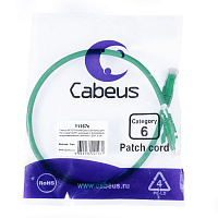 Cabeus PC-UTP-RJ45-Cat.6-0.5m-GN-LSZH Патч-корд U/UTP, категория 6, 2xRJ45/8p8c, неэкранированный, зеленый, LSZH, 0.5м