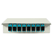 Cabeus FO-WL-8-SC/DLC-L-T Кросс оптический настенный, до 8 портов SC(DLC), ложемент - 1шт., серый