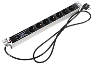 ЦМО R-16-7S-FI-440-1.8 Блок розеток Rem-16 с фил. и инд., 7 Schuko, 16A, алюм., 19", шнур 1,8 м. R-16-7S-FI-440-1.8