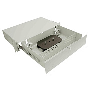 Cabeus ODF-19-48FC-K-T Кросс оптический стоечный выдвижной, с замком, 19, до 48 портов FC(ST), сплошная панель, серый