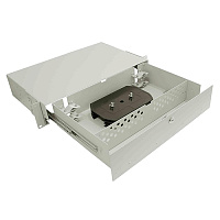 Cabeus ODF-19-48FC-K-T Кросс оптический стоечный выдвижной, с замком, 19, до 48 портов FC(ST), сплошная панель, серый