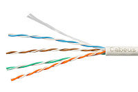 Cabeus UTP-4P-Cat.5e-SOLID-GY-LIGHT-25 Кабель витая пара UTP (U/UTP), категория 5e, 4 пары 0,48мм (24 AWG), одножильный, PVC нг(А)-LS, серый (25 м)