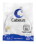 Cabeus PC-UTP-RJ45-Cat.5e-1m-WH-LSZH Патч-корд U/UTP, категория 5е, 2xRJ45/8p8c, неэкранированный, б