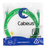 Cabeus PC-UTP-RJ45-Cat.5e-3m-GN Патч-корд UTP, категория 5е, 3 м, неэкранированный, зеленый