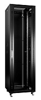 Cabeus SH-05C-42U60/60-BK Шкаф телекоммуникационный 19" напольный 42U 600x600x2055mm (ШхГхВ) передняя стеклянная и задняя сплошная металлическая двери, ручка с замком, цвет черный (RAL 9004)
