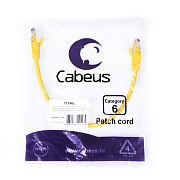 Cabeus PC-UTP-RJ45-Cat.6-0.5m-YL-LSZH Патч-корд U/UTP, категория 6, 2xRJ45/8p8c, неэкранированный, желтый, LSZH, 0.5м
