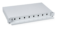 Cabeus ODF-19-8-SC Кросс бокс оптический 19" на 8 SC (LC duplex) со сплайс пластиной, выдвижной (без пигтейлов и проходных адаптеров)