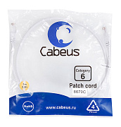 Cabeus PC-UTP-RJ45-Cat.6-1m-WH Патч-корд U/UTP, категория 6, 2xRJ45/8p8c, неэкранированный, белый, P