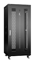 Cabeus ND-05C-27U60/60-BK Шкаф телекоммуникационный 19" напольный 27U 600x600x1388mm (ШхГхВ) передняя и задняя перфорированные двери, ручка с замком, цвет черный (RAL 9004)