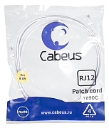 Cabeus PC-TEL-RJ12-3m Патч-корд 6p4c телефонный, 3 м, белый