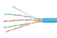 Cabeus UTP-4P-Cat.5e-SOLID-LSZH-BL-50 Кабель витая пара UTP (U/UTP), категория 5e, 4 пары (24 AWG), одножильный, синий, LSZH, нг(А)-HF, (50 м)