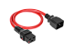 Шнур питания термостойкий с фиксатором IEC60320 C19 / IEC60320 C20, 16А, 250В (3×2,5), 0,5м, красный, R-16-Cord60-C19-C20-0.5-Red