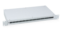 Cabeus FO-19-32SC Кросс бокс оптический 19" на 32 SC (LC duplex) со сплайс пластиной и КДЗС (без пигтейлов и проходных адаптеров)