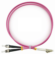 Cabeus FOP-50-OM4-LC-ST-1,5m Шнур оптический duplex LC-ST 50/125 mm OM4 1,5м LSZH