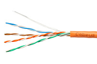 Cabeus UTP-4P-Cat.5e-SOLID-OR-50 Кабель витая пара UTP (U/UTP), категория 5e, 4 пары (24 AWG), одножильный, PVC нг(А)-LS, оранжевый (50 м)