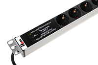 ЦМО R-16-15S-10C13-FI-1820-3 Вертикальный блок розеток Rem-16 с фил. и инд., 15&nbsp;&nbsp;Schuko, 10 C13, 16A, алюм., 42-48U, шнур3 м. R-16-15S-10C13-FI-1820-3