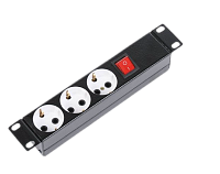 ЦМО БР-3П-10-9005 Блок силовых розеток 10" без шнура с выключателем, 3 розетки, БР-3П-10