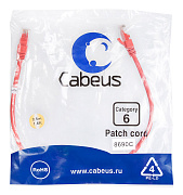 Cabeus PC-UTP-RJ45-Cat.6-0.5m-RD Патч-корд UTP, категория 6, 0.5 м, неэкранированный, красный