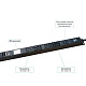Cabeus SMART-PDU-32-3P-24C13-12C19-I309-M Блок распределения питания, вертикальный, 24 розеток IEC 320 C13, 12 розеток IEC 320 C19, 3 фазы, 32А, 6х16А автомата защиты, 400В, мониторинг, шнур 3м 5х6мм с вилкой IEC 60309