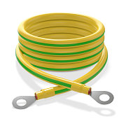 Cabeus GrW-4-1000 Провод заземления медный желто-зеленый, кольцо-кольцо 1м, сечение  4 мм2 (без крепежа)