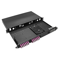 Cabeus ODF-19-4K-S-BK-T Кросс оптический стоечный, 19, до 4 кассет MPO/MTP, выдвижная панель, (без кассет), черный