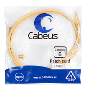 Cabeus PC-UTP-RJ45-Cat.6-1.5m-YL Патч-корд U/UTP, категория 6, 2xRJ45/8p8c, неэкранированный, желтый, PVC, 1.5м