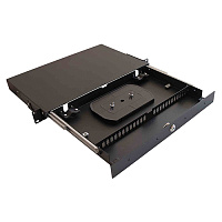 Cabeus ODF-19-24SC-K-BK-T Кросс оптический стоечный выдвижной, с замком, 19, до 24 портов SC(DLC), сплошная панель, черный