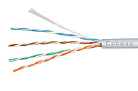 Cabeus UTP-4P-Cat.5e-SOLID-GY-25 Кабель витая пара UTP (U/UTP), категория 5e, 4 пары (24 AWG), одножильный, PVC нг(А)-LS, серый (25 м)